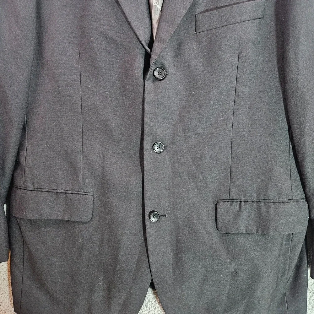 Giorgio‎ Ghanni Suit Blazer Men 42L Merino Wool Super 140's Lana Lux Italy Black